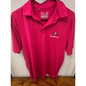 Under Armour Coldblack Golf Polo Shirt Men's Medium Pink Short Sleeve Logo